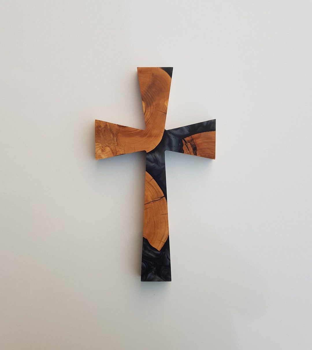 Custom Made Resin and Olive Wood Wall Cross, Wooden Wall Cross, Large Wooden Wall Cross, Wall
