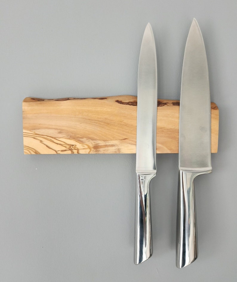 Made to Order Magnetic Knife Holder, Olive Wood Knife Rack,Magnetic Bar for Knives, Knife Rack, Kitchen Utensil Holder image 6