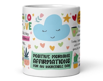 Positive Affirmationen Tasse: Morgen Mindset Geschenk