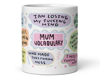 Funny Mum Mug, Mum Vocabulary Mug, Swear Word Gift