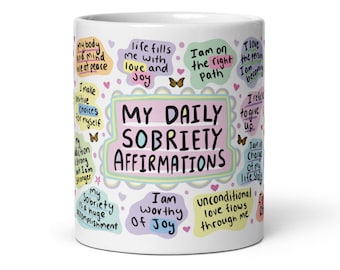 My Daily Sobriety Mug, Sobriety Mug, Sober Mug, Sobriety Gift, Sober Gift, AA Gift, We Do Recover Mug, One Day At A Time, Soberversary Gift