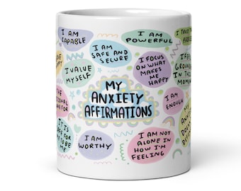 Anxiety Mug, Mental Health Gift, Wellbeing Mug