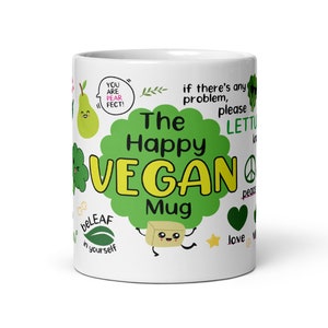 Die glückliche Vegan Tasse, Vegan Tasse, Vegan Tasse, Vegan Geburtstag, Vegan für Tiere, Geschenke für sie Vegan, Vegan Geschenk, Vegan Geschenke für Frauen