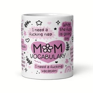 Funny Mum Mugs, Mum Gifts Mug, Mum Birthday Mug, Mum Mug, Swear Word Mug, Mum Vocabulary, Funny Mum Birthday Gift, Humour Mugs