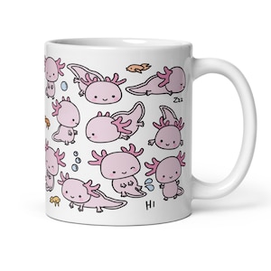 Axolotl Mug, Pink Axolotl Mug, Salamander Mug, Cute Axolotl Gift, Kawaii Mugs, Axolotl Gifts, Axolotl Home Decor, Axolotl Lover, Axolotl Cup