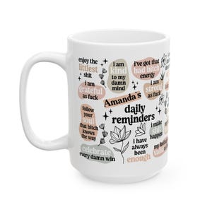 Personalised Daily Reminder Mug, Swear Affirmation Mug, Swear Mug, Vulgar Mug, Daily Reminder Mug, Bad Bitch Gift, Boss Bitch Mug