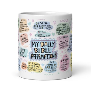 Bible Affirmation Mug, Bible Verse Mug, Religious Mug, Christian Scripture Mug