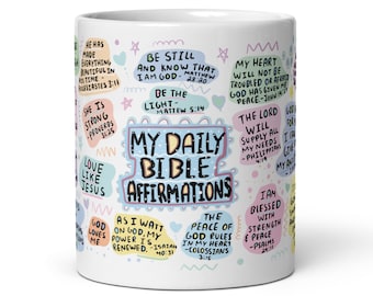 Bible Affirmation Mug, Bible Verse Mug, Religious Mug, Christian Scripture Mug