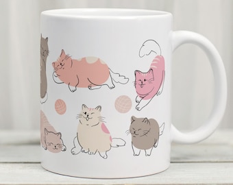 Cat Mug, Cute Cat Coffee Mug, Gifts For Cat Lovers, Cat Lover Mug