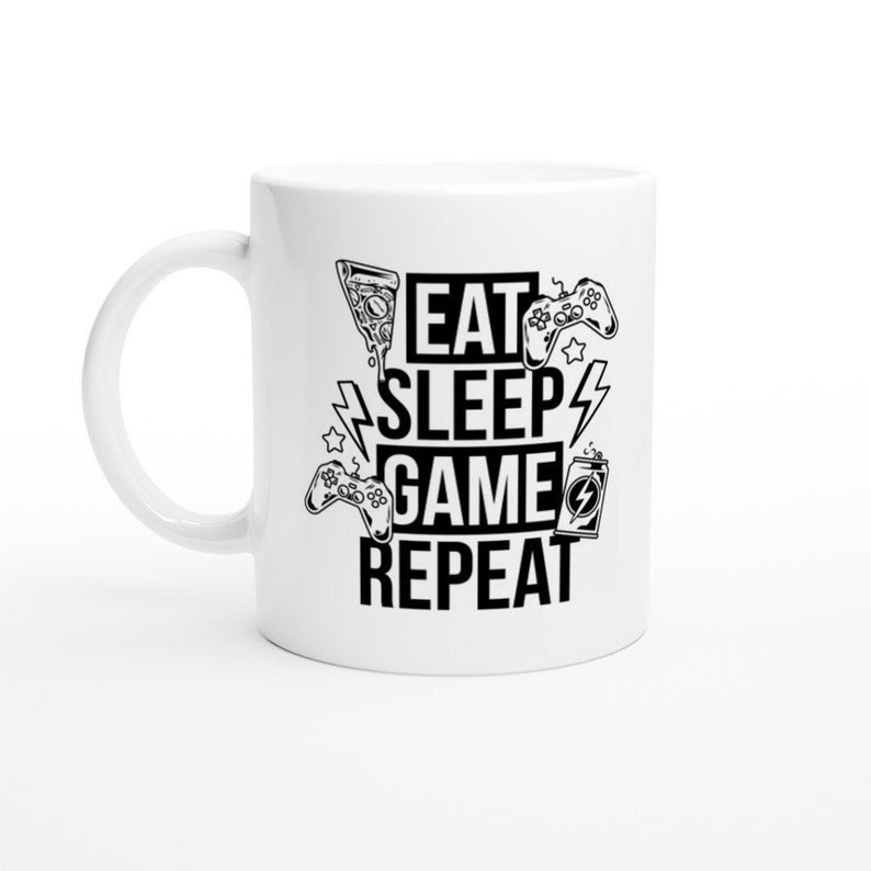Eat Size 11oz Sleep Gamers Game Repeat Mug Special Gift Eat Size 11oz Sleep Gamers Game Repeat Mug Special Gift