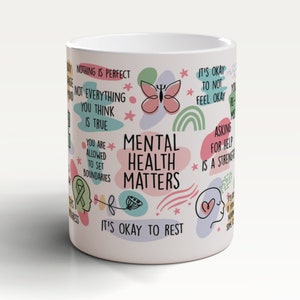 Mental Health Mug, Mental Health Gifts, Self Care Mug, Wellbeing Mug, Emotional Support Gift, Mental Health Awareness, Affirmations