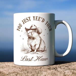 Capybara Mug, Capybara Gift, Funny Capybara, Capybara Funny, Western Mug, Western Theme, Cowboy, Cowgirl, Yee Haw