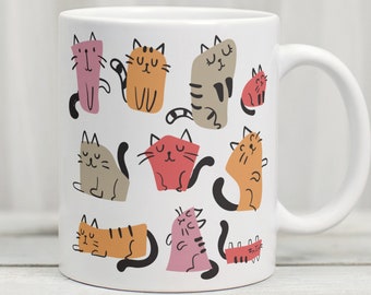 Pretty Cat Mug, Cute Cat Mug, Cat Coffee Mug, Cat Cup, Gifts For Cat Lovers, Cat Lover Mug