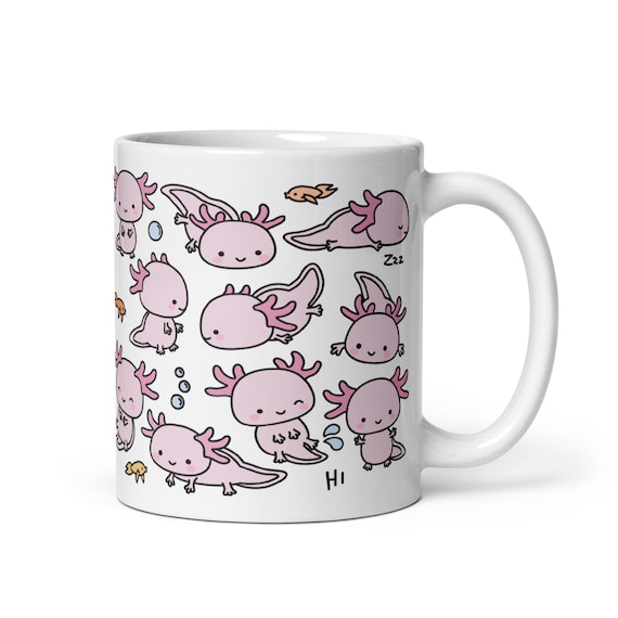 Axolotl Mug, Salamander Mug, Cute Axolotl Gift, Kawaii Mugs, Axolotl Gifts, Axolotl Lover, Axolotl Cup