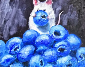 PIKA – かわいいナキウサギの8x8インチタイルオリジナル油絵 - Etsy 日本