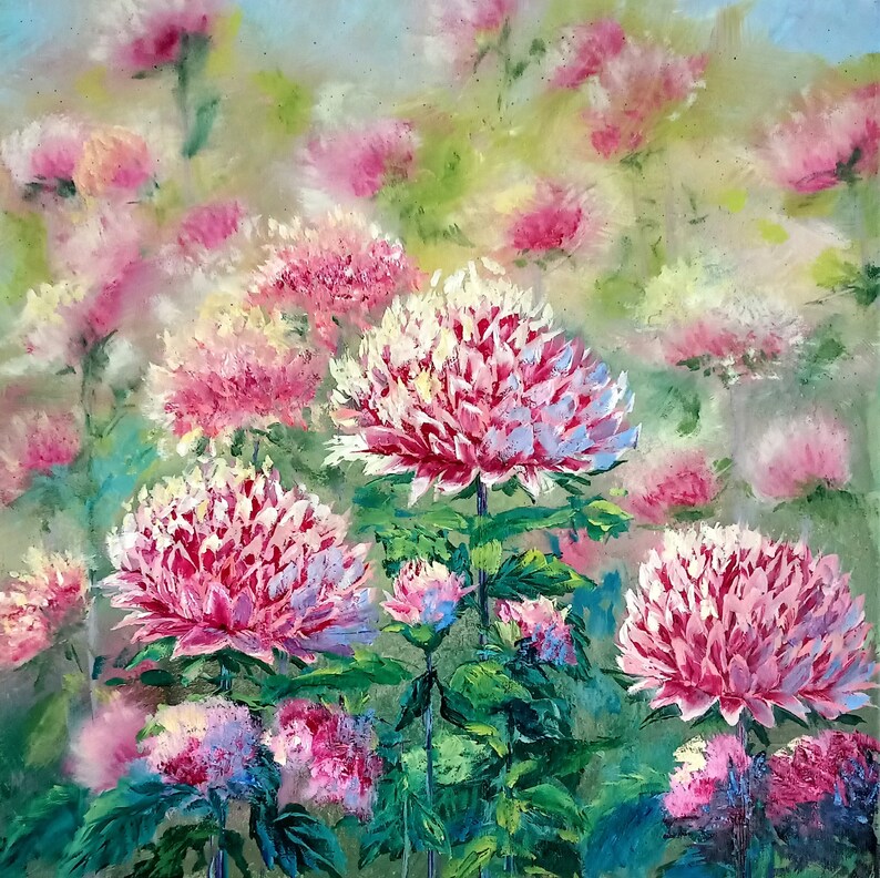 Flower Painting Oil Painting on Canvas Abstract Flowers Etsy