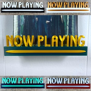Retro Now Playing Wall Mount Display for Movie Cases - Shelf Stand for DVD Blu-ray Video Game Film Media Cover - Custom Personalized Theater