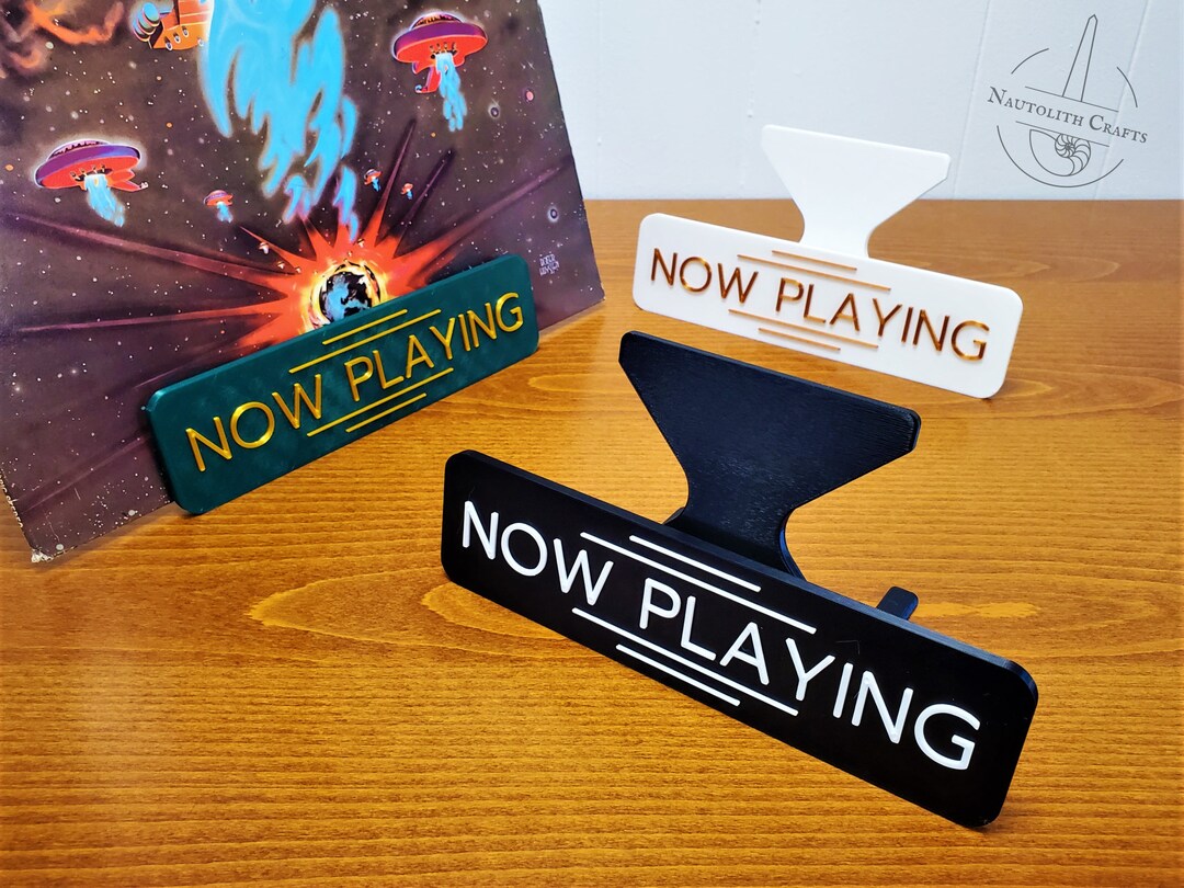 Now Playing Display Stand for Vinyl Records Retro Tabletop Holder for