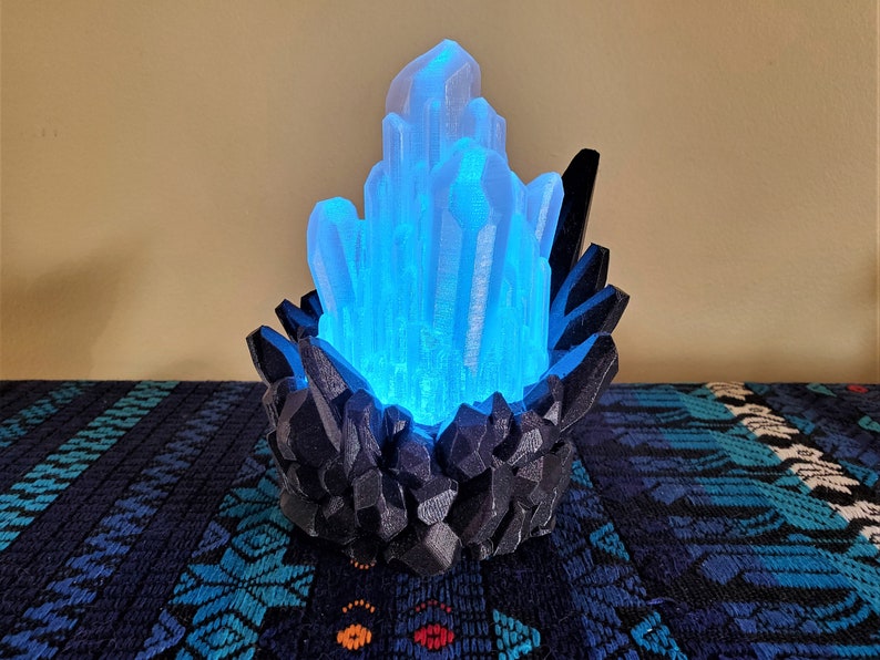 Color-Changing LED Crystal Lamp  12V Power Supply Included  Upright Crystal