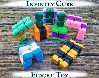Infinity Cube Sensory Fidget Toy - Choose Your Own Custom Color Combo! - Personalized Desk Toy - Fun 3D Printed Gift for Neurodivergent Kids