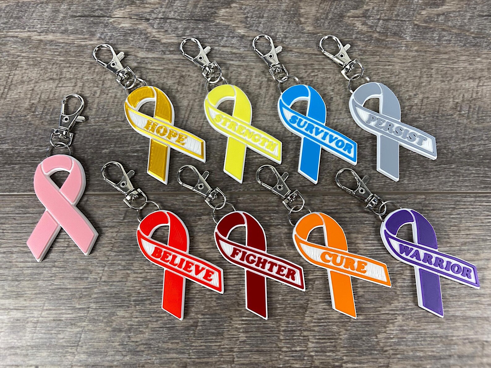 Cancer Awareness Month Color Ribbon Keychain - 1 Dollar Donated to ...