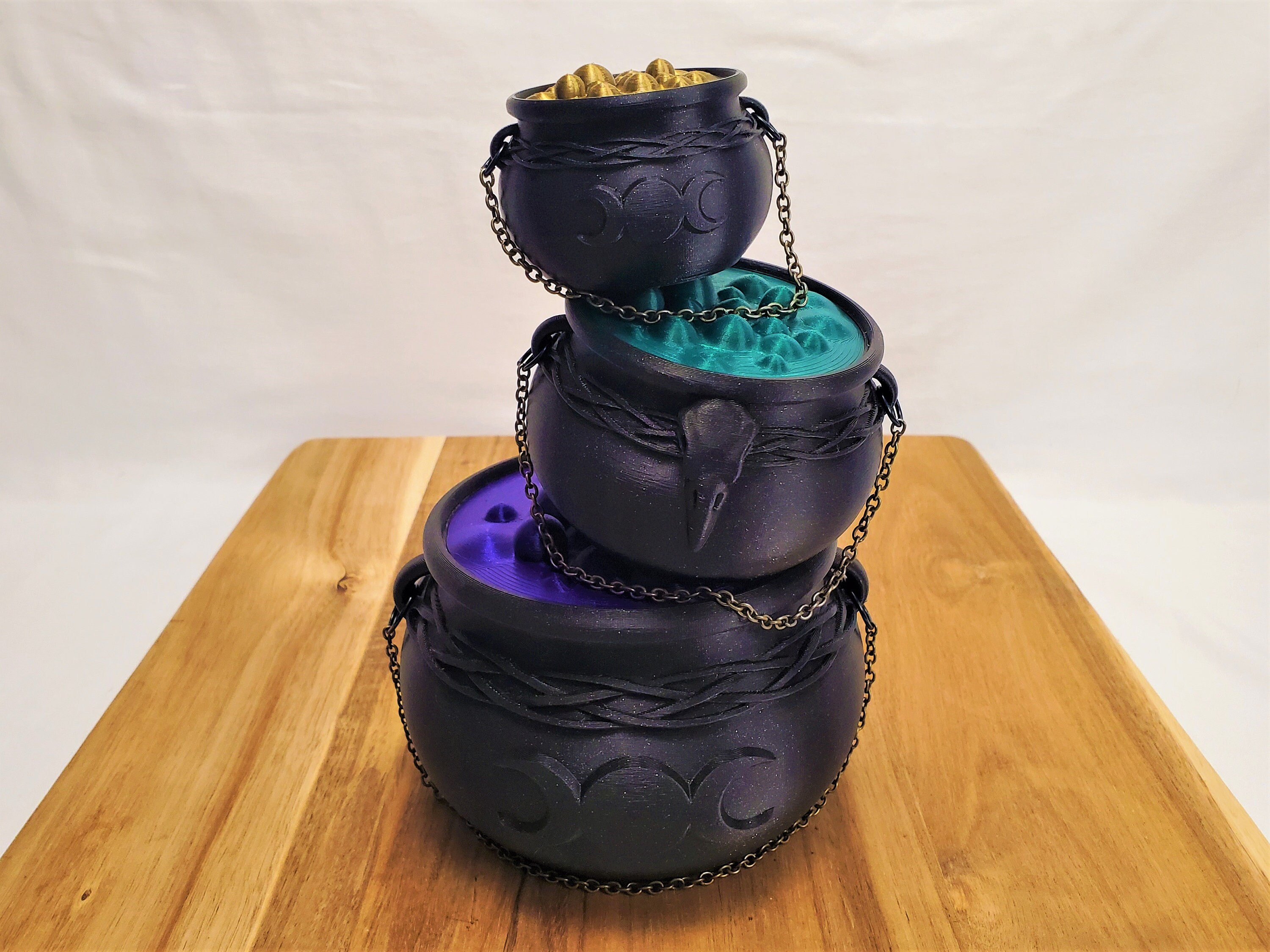 Witch's Cauldron Bowl With Bubbling Potion Lid and Chain - Spooky ...