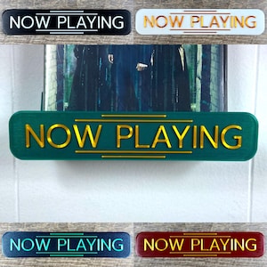 Now Playing Wall Mount Display for Movie Cases - Shelf Stand for DVD Blu-ray Video Game Film Media Cover - Custom Personalized Retro Theater