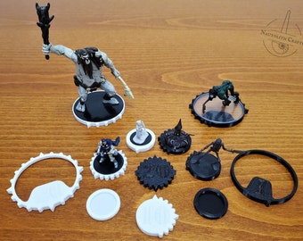 20 Initiative Tracker Base Covers for D&D Minis - Stat Indicators for 3/4in (20mm), 1in (25mm), 2in (50mm) Dungeons and Dragons DnD Figures