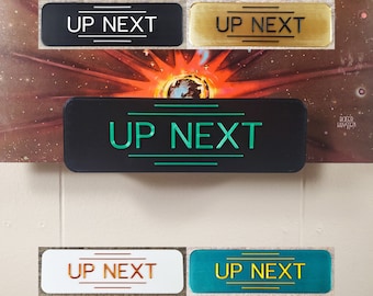 Up Next Wall Mount Display for Vinyl Records - Retro Holder for Vintage LP Album Sleeves CDs or DVDs - Personalized Media Shelf Art Stand