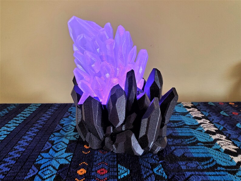 Color-Changing LED Crystal Lamp  12V Power Supply Included  Leaning Crystal