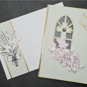 Carte de deuil, carte pliante avec fenêtre, condoléances, sympathie
