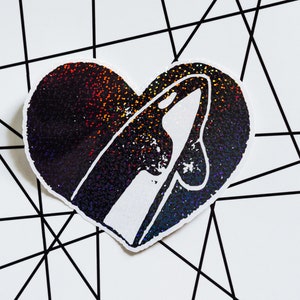 Orca Heart Vinyl Holographic Sticker for Killer Whale Lovers | Cute Ocean Animal Sticker for Water Bottle, Laptop and Journal | Big Decals