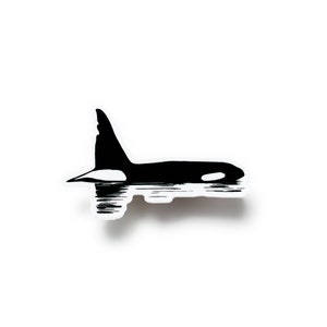 Chainsaw the Killer Whale Vinyl Sticker | Coastal Summer Beach Stickers | Decal for Laptop, Water Bottle, Journal, and Car Bumper Sticker