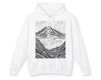 Mt Rainier / Tahoma Pullover Cotton Unisex Hooded Sweatshirt for Outdoor Adventurers | Cozy Nature Mountain Hoodie for Men and Women