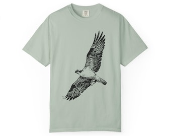 Osprey Unisex Tee Shirt for Men and Women | Handprinted Tees | Birding Shirts for Birdwatchers and Nature Lovers | Adventure Tshirt Gifts