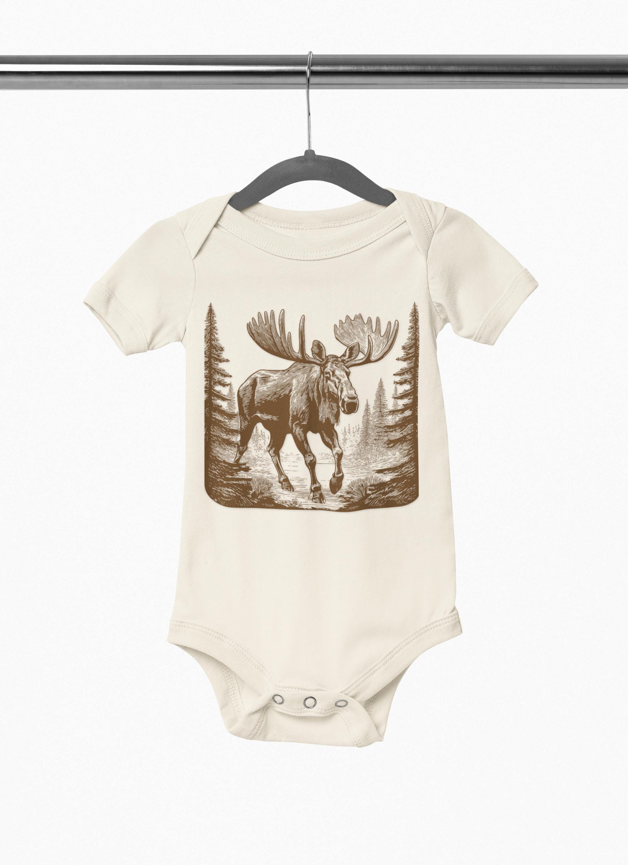 Moose Printed Baby Body Suit Cute Animal Clothing Gifts for Baby