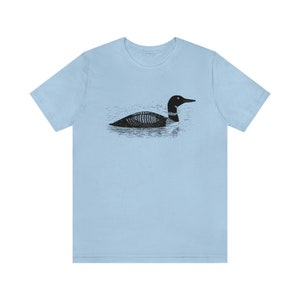 Common Loon Unisex Tee | State Birds | Gifts for Birders | Birdwatching | Modern Animal Illustrations | Minimalist Animal Shirt Designs