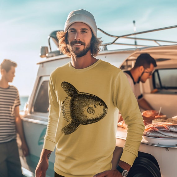 Mola Mola Long Sleeve Unisex Crew Neck Tee for Ocean Sunfish and