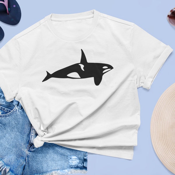 Killer Whale Unisex Cotton Tee for Orca, Nature, and Outdoors Lovers | Cute Coastal Shirts for Women and Men | PNW Seattle Gifts for Friends