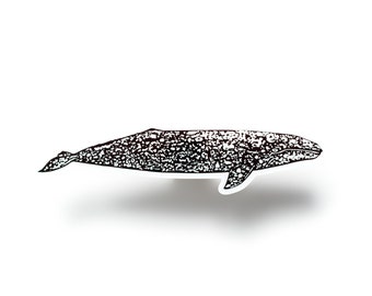 Gray Whale Vinyl Sticker | Cute Ocean Animal Stickers for Nature Lovers | Decal for Laptops, Water Bottles, Journals, and Car Bumper Sticker