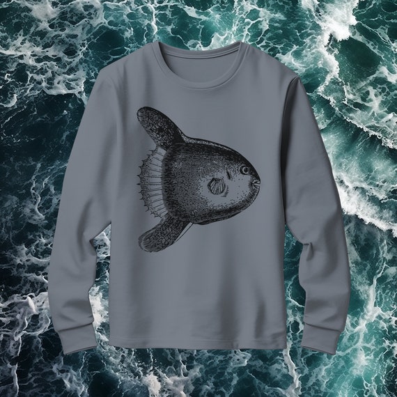 Mola Mola Long Sleeve Unisex Crew Neck Tee for Ocean Sunfish and Nature  Lovers Cute Animal Gifts for Men and Women Saltwater Fishing Tee 