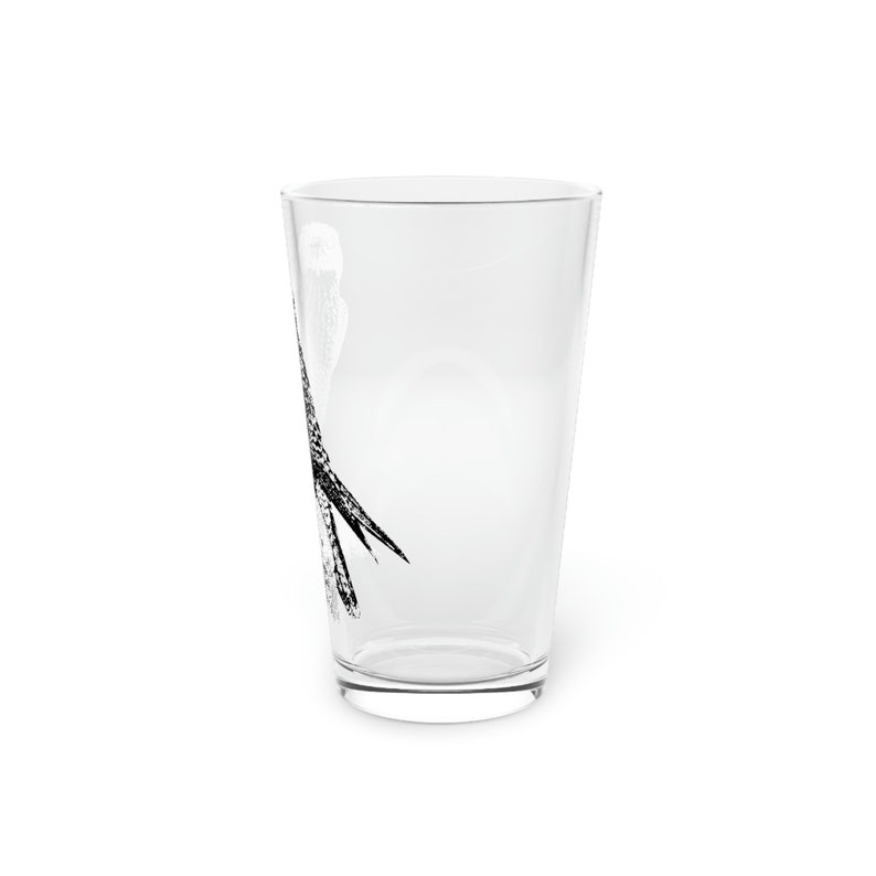 Peregrine Falcon Pint Glass | Hawk | Bird Glass | Nature Mug | Gifts for Craft Beer Lovers | Kitchen Decor | Modern Nature Home Decor image 3