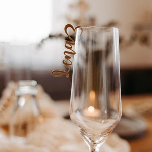 Custom Glass Name Tags | 3D-Printed Personalized Drink Markers | Wedding & Event Decor