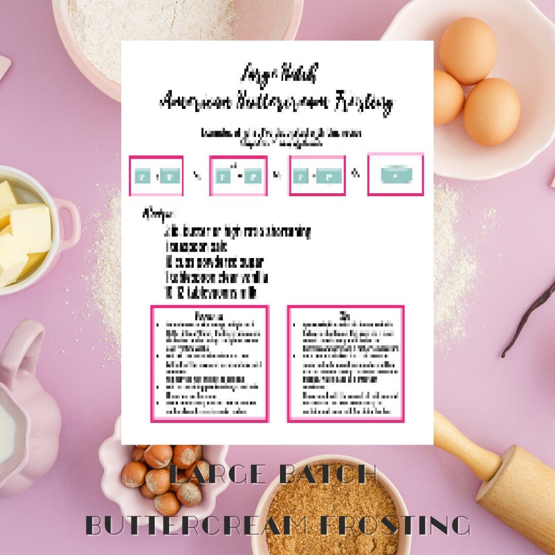 Large Batch Buttercream Frosting Recipe - Etsy