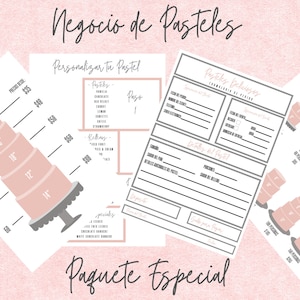 Sistema Para Negocio de Pasteles. Porciones y Precios. Formulario de Pedido. Hoja de Sabores.