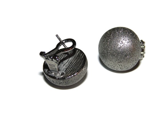 Statement Button Diamond Etched Sparkly Domed Rou… - image 3