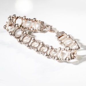 Made in Italy Wide Heavy Wide Vintage Estate Chain Sterling Silver 7.5&quot; Bracelet 925 Unisex Jewelry Birthday Gift For Her Him