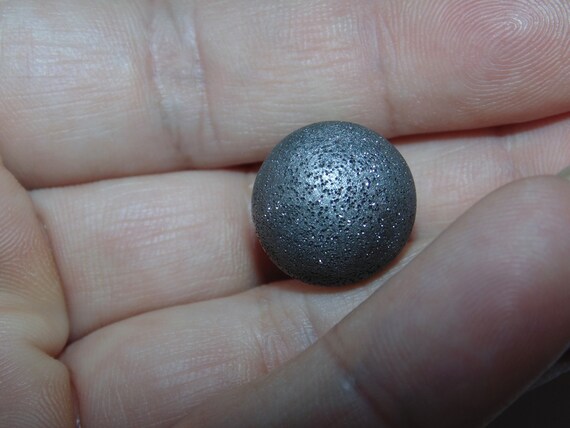 Statement Button Diamond Etched Sparkly Domed Rou… - image 4