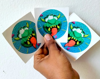 TriClops Vinyl Stickers Funny Sticker, Silly Stickers, Meme Sticker, Sticker Gift Idea