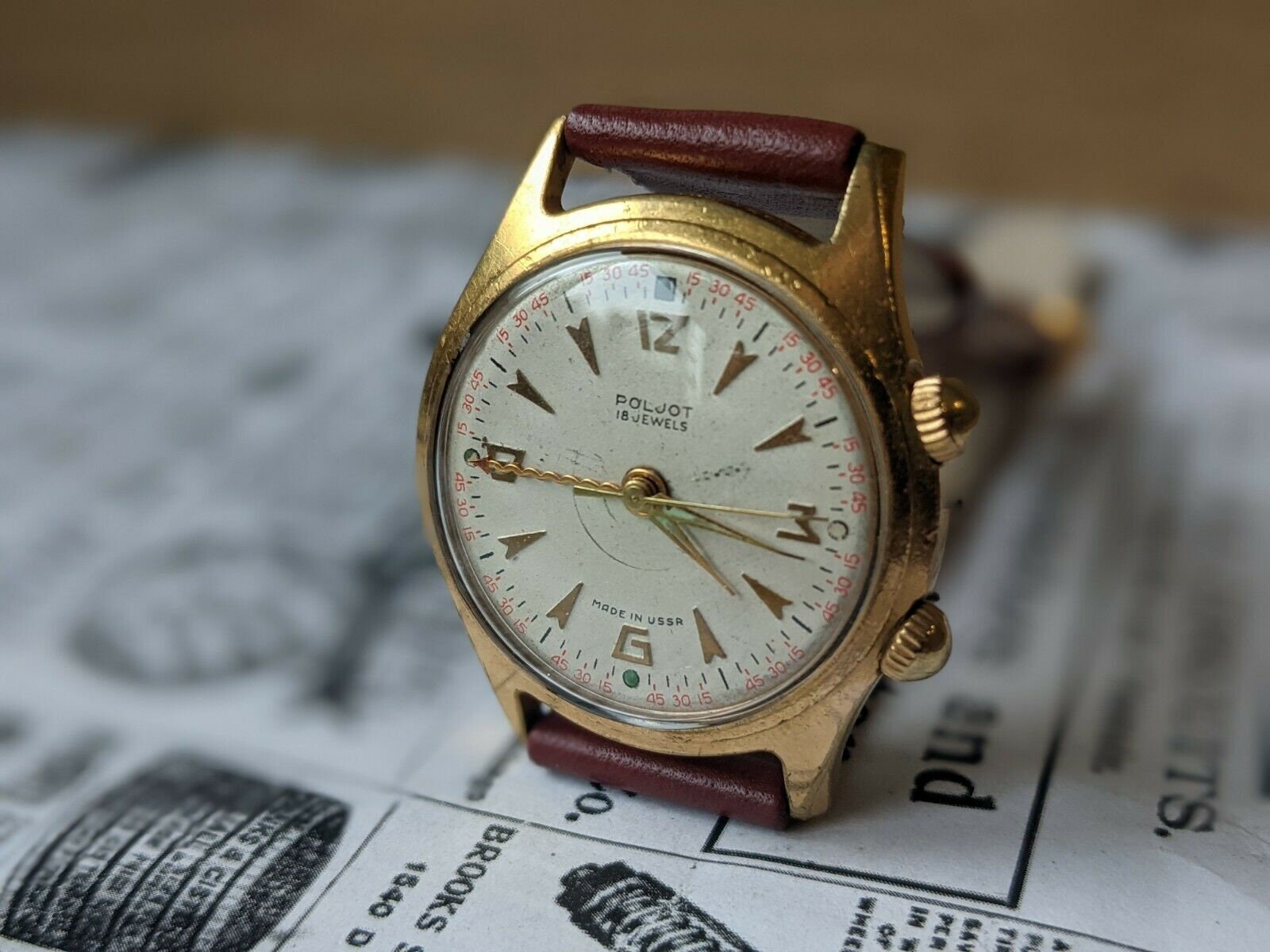 Gents Vintage Poljot Alarm 18 Jewels Jumbo Ussr Gold Plated | Etsy Australia
